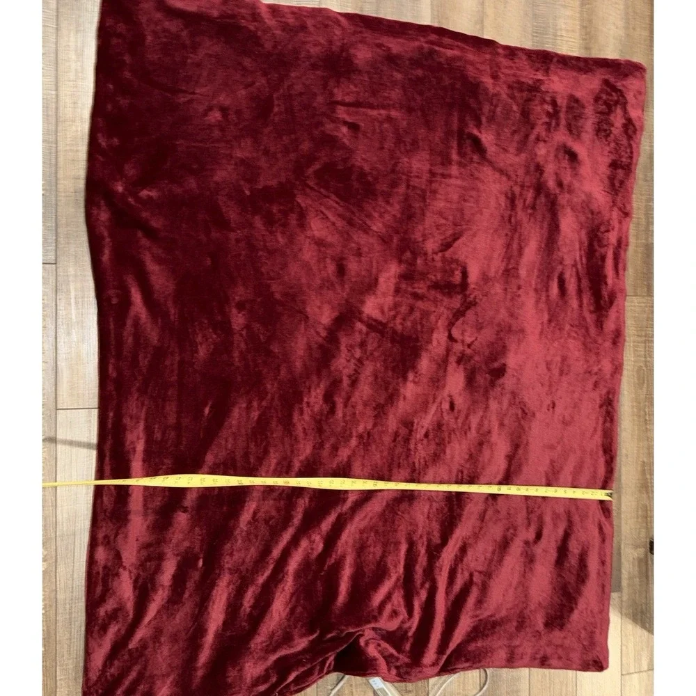Sunbeam Electric Heated Warming Throw Blanket Burgundy Red Plush 50x60 3-Heat